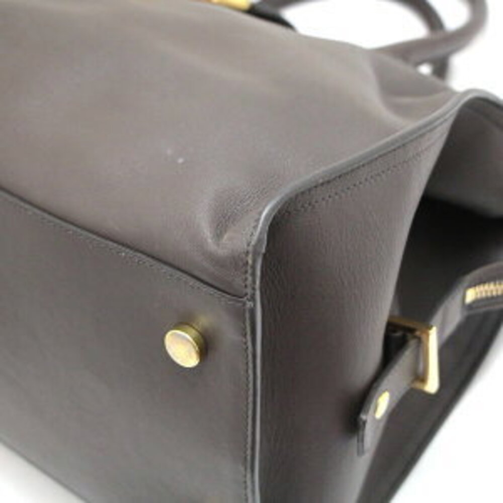 Saint Laurent Paris Cabas handbag brown leather - Picture 4 of 6